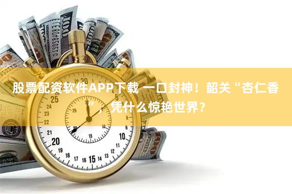股票配资软件APP下载 一口封神！韶关“杏仁香”，凭什么惊艳世界？